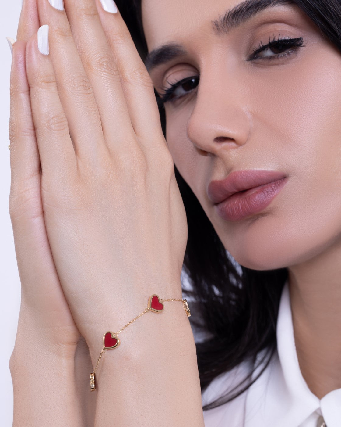 AURORA -  Carnelian Heartfelt Charm Bracelet