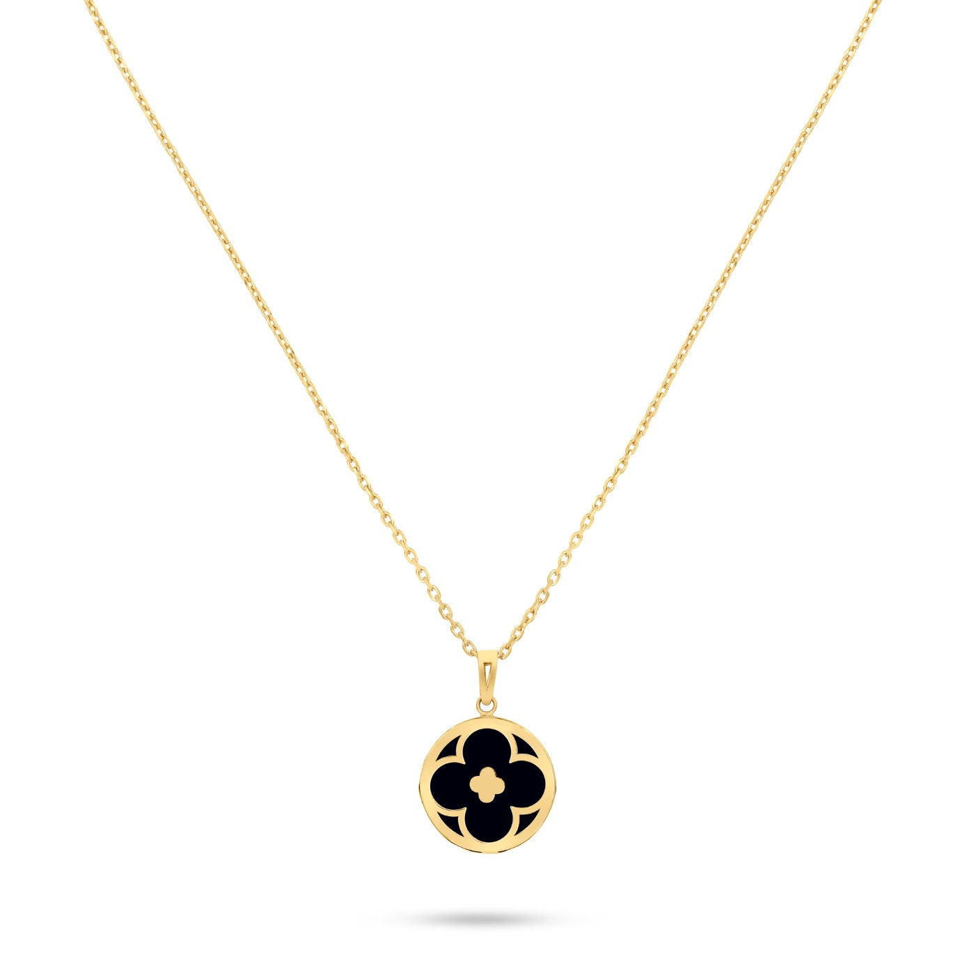 AURORA -  Midnight Clover Charm Necklace