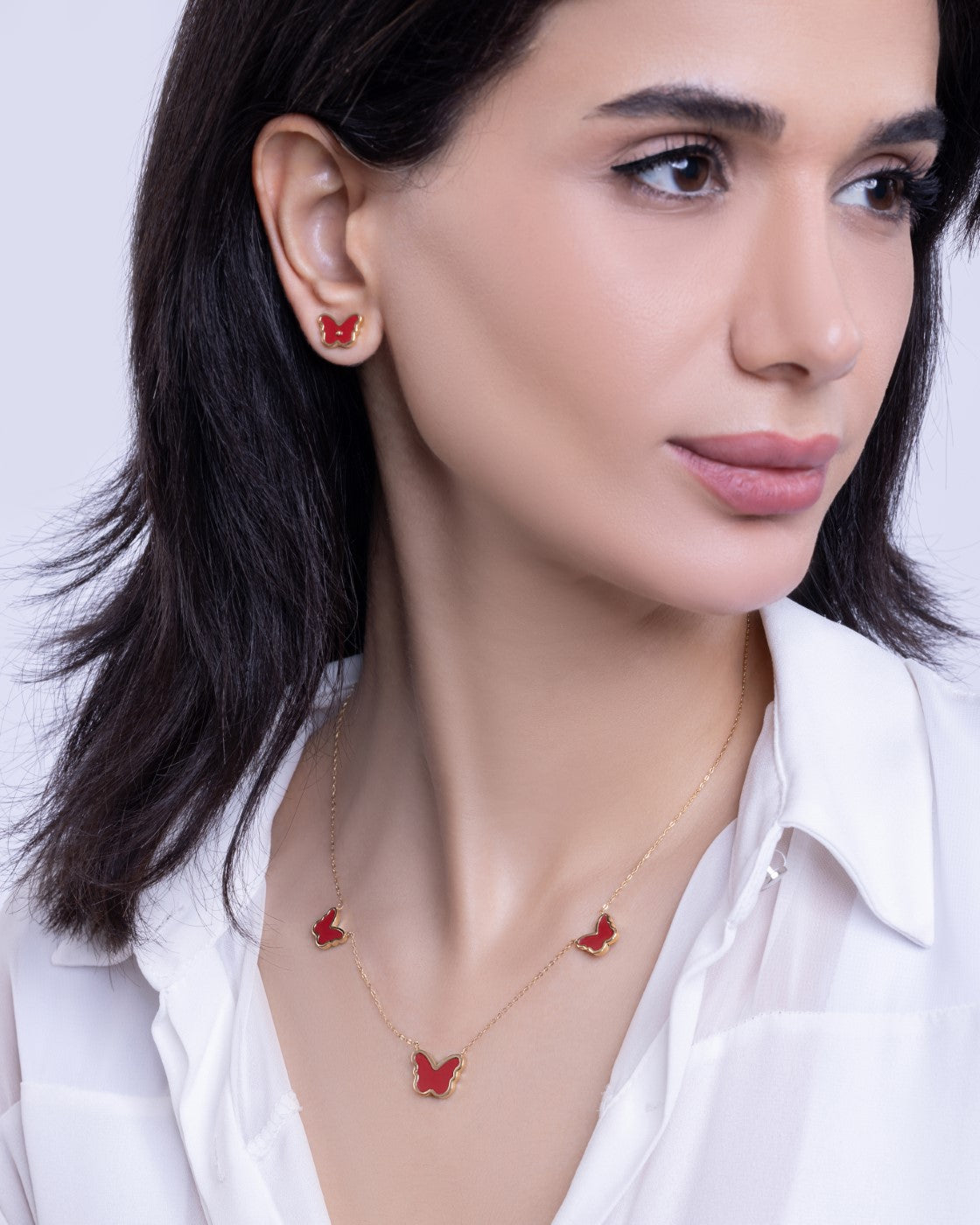 AURORA - Carnelian Butterfly Earrings